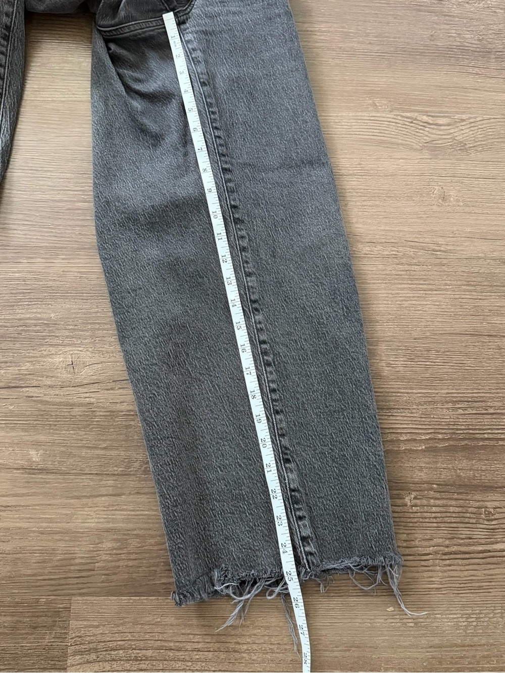 Madewell Perfect Vintage Wide Leg Crop Jeans Womens 30 Gray High Rise Raw Hem - Picture 11 of 12